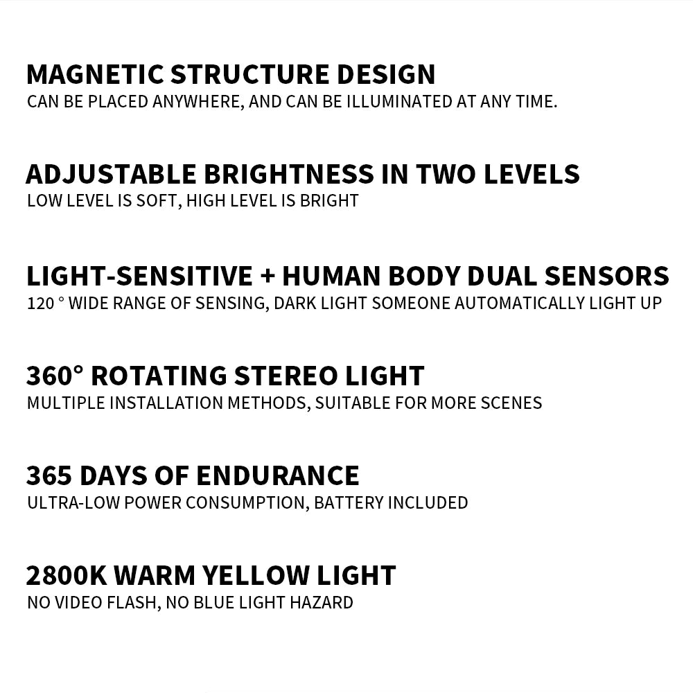 Luz nocturna LED por inducción Xiaomi Mijia, 2 lámparas, brillo ajustable, sensor infrarrojo inteligente de presencia humana con base magnética