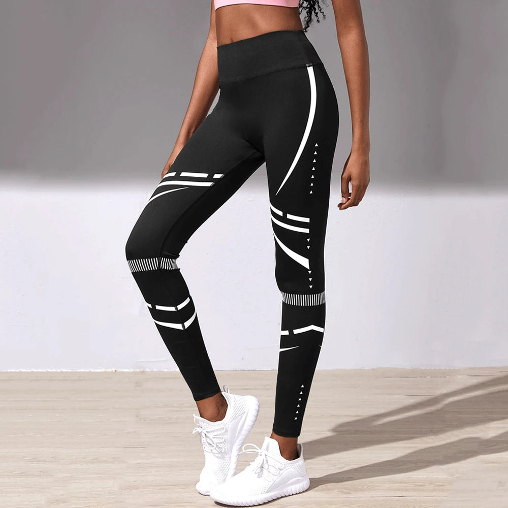 Leggings con estampado geométrico para mujer, pantalones de yoga sin costuras, pantalones deportivos para correr, mallas de cintura alta para entrenamiento y gimnasio.