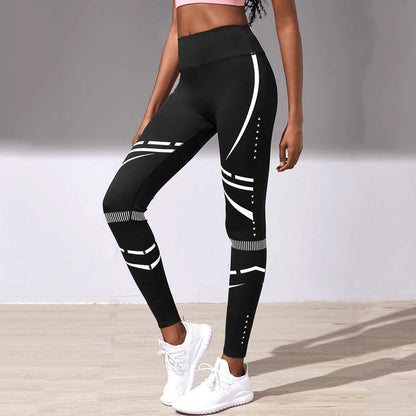 Leggings con estampado geométrico para mujer, pantalones de yoga sin costuras, pantalones deportivos para correr, mallas de cintura alta para entrenamiento y gimnasio.