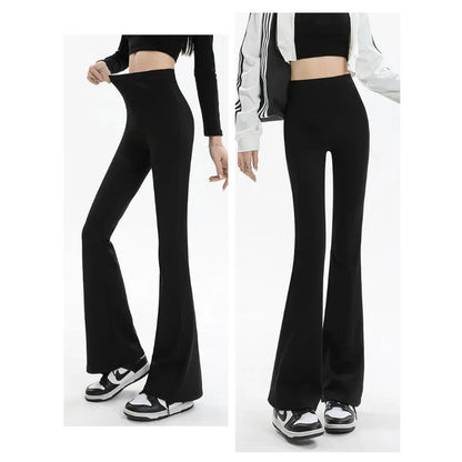 Pantalones de mujer, leggings acampanados, cintura alta, pernera ancha, pantalones de yoga, mallas deportivas sin costuras, para entrenamiento, gimnasio, ropa deportiva informal, adelgazantes.