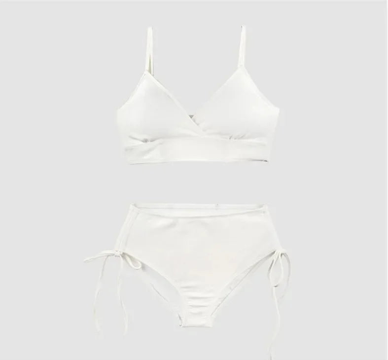 Conjunto de bikini de nailon de moda, multicolor, sexy, para mujer, estilo coreano, diseño independiente, recién llegado 2025