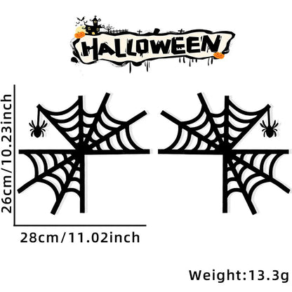 Decoración de Halloween para marcos de puertas, murciélagos, calabazas, telarañas, letrero para esquinas de puertas y ventanas, decoración de Halloween para el hogar, pegatinas para esquinas 2024