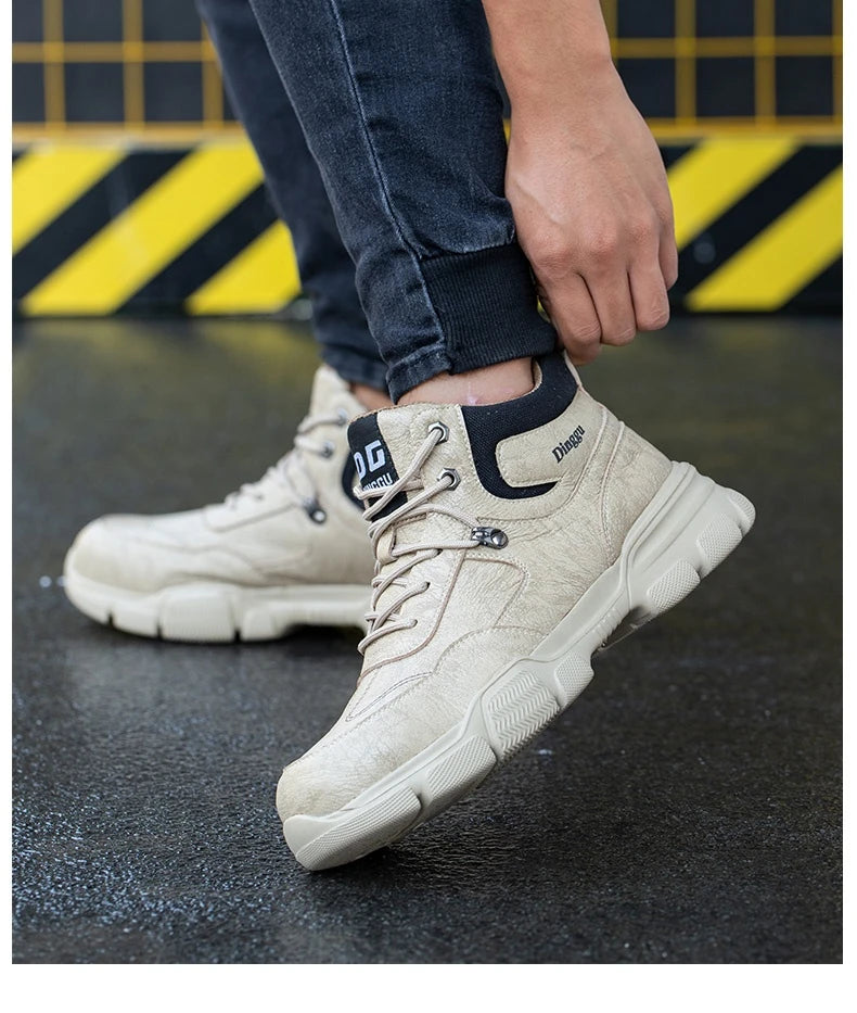 Botas de trabajo indestructibles, zapatos de seguridad para hombre, zapatos con puntera de acero, zapatillas a prueba de pinchazos, zapatos de trabajo antideslizantes para hombre, botas tácticas para hombre.