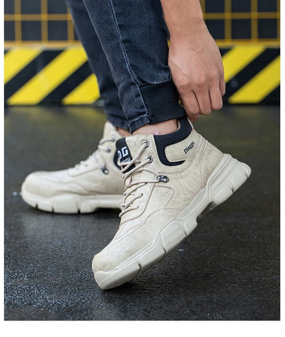 Botas de trabajo indestructibles, zapatos de seguridad para hombre, zapatos con puntera de acero, zapatillas a prueba de pinchazos, zapatos de trabajo antideslizantes para hombre, botas tácticas para hombre.