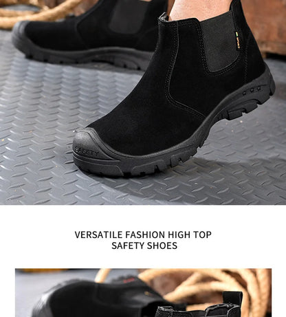Anti Smashing And Anti Piercing Suede Safety Shoes Men's Steel Toe Cap Protection Work Shoes Fashion Scarpe Antinfortunistiche