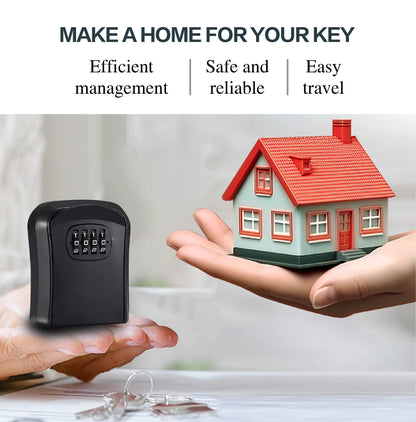 Cerradura de combinación Key Keeper para montar en la pared, resistente al agua, 4 dígitos, contraseñas, caja de almacenamiento para 5 llaves, fácil de arreglar, caja de seguridad para el hogar o la oficina