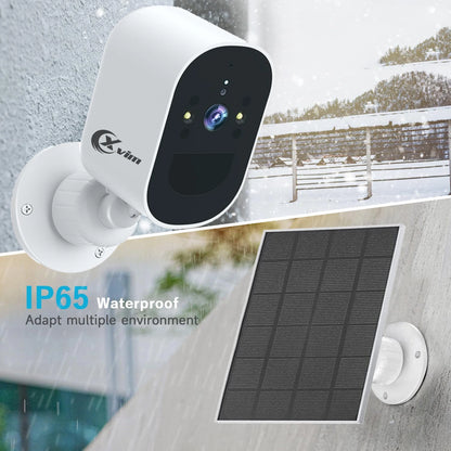 Cámara de seguridad solar XVIM de 4 MP con WiFi inalámbrico, 4 MP, alimentada por batería solar, protección para vigilancia doméstica HD