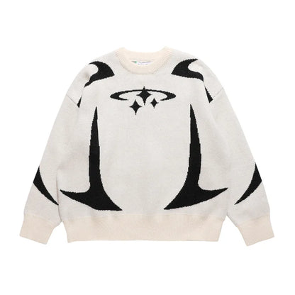 GRAN PROMOCIÓN Suéter retro Y2K en otoño e invierno Suéter con estampado de estrellas Y2K Suéter Harajuku de invierno Ropa estética unisex