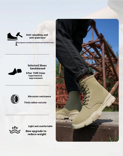 Anti-spark Welder Shoes Men's High Top Work Safety Boots Puncture Proof Construction Safety Shoes Men Platform Boots