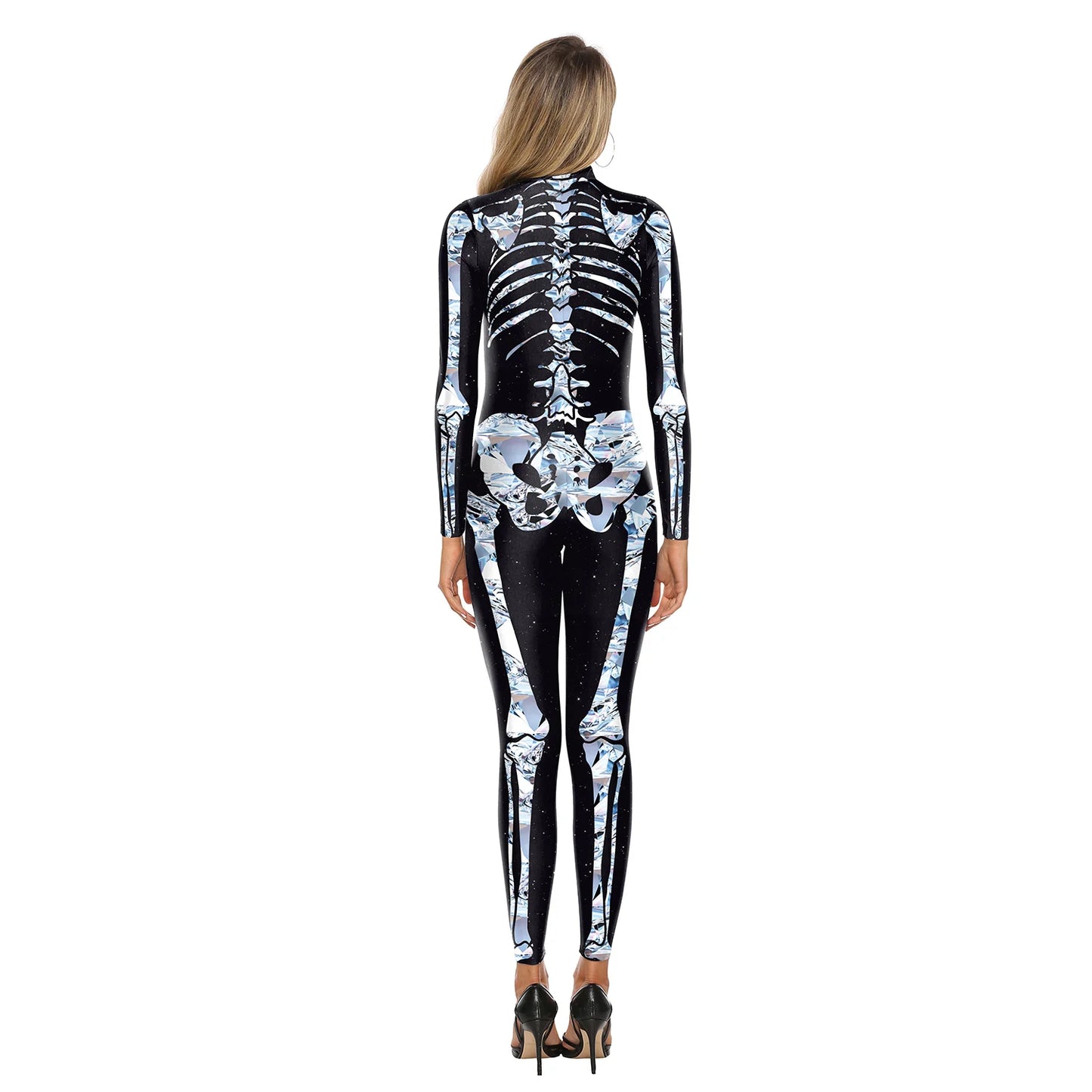 [You're My Secret] Halloween Women Adult Cosplay Jumpsuit Skeleton Bodysuit Female Zombies Party Outfit Sexy Zentai Costumes