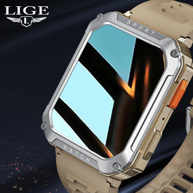 FOXBOX 2025 Reloj inteligente militar para exteriores para hombre, con Bluetooth, llamadas, deportivo, resistente al agua, asistente de voz, reloj de fitness para hombre, nuevo