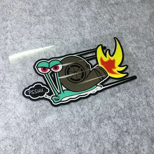 Pegatinas de vinilo con diseño clásico y divertido de PSSHH Snail Turbo para coche de motocross, reflectantes, para decorar coches de carreras.