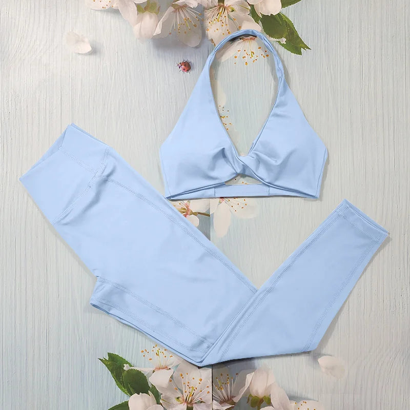 Conjunto deportivo Nude Feel Fitness para mujer, chándal sexy para yoga, ropa deportiva para gimnasio, leggings y ropa interior, ropa de entrenamiento para mujer