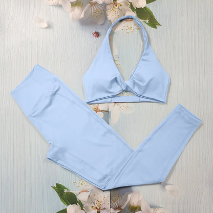 Conjunto deportivo Nude Feel Fitness para mujer, chándal sexy para yoga, ropa deportiva para gimnasio, leggings y ropa interior, ropa de entrenamiento para mujer