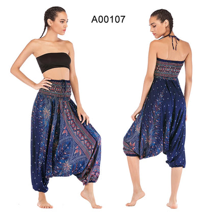 Bohemian Pants Women Pantalones Mujer Hippie High Waist Rayon Harem Baggy Boho Yoga Beach Wear Pour Femme Calca Feminina Printed