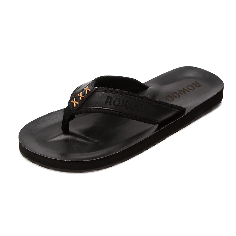 Chanclas de piel sintética para hombre, transpirables, antideslizantes, para playa, informales, de moda, venta al por mayor