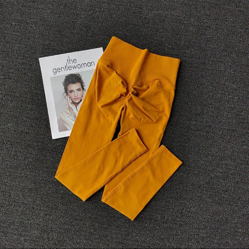 Pantalones de yoga deportivos sin costuras de cintura alta, leggings deportivos para levantar caderas, gimnasio, correr, de secado rápido, ajustados.