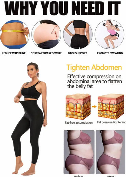 Pantalones moldeadores para mujer, faja reductora, efecto sauna de sudoración intensa, pantalones adelgazantes, control de abdomen, ropa moldeadora, leggings deportivos para gimnasio, pantalones cortos de fitness.