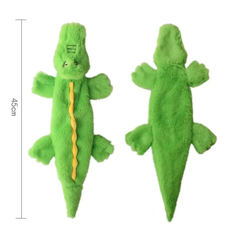 Divertido juguete de imitación de animal sin relleno para perros con chirriadores, duradero, de peluche sin relleno, con sonido chirriante, para masticar y arrugar.