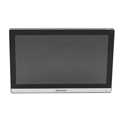 Videoportero Hikvision DS-KH6350-WTE1 multilingüe con estación interior IP, pantalla táctil de 7 pulgadas, PoE, Wi-Fi y monitor inalámbrico.
