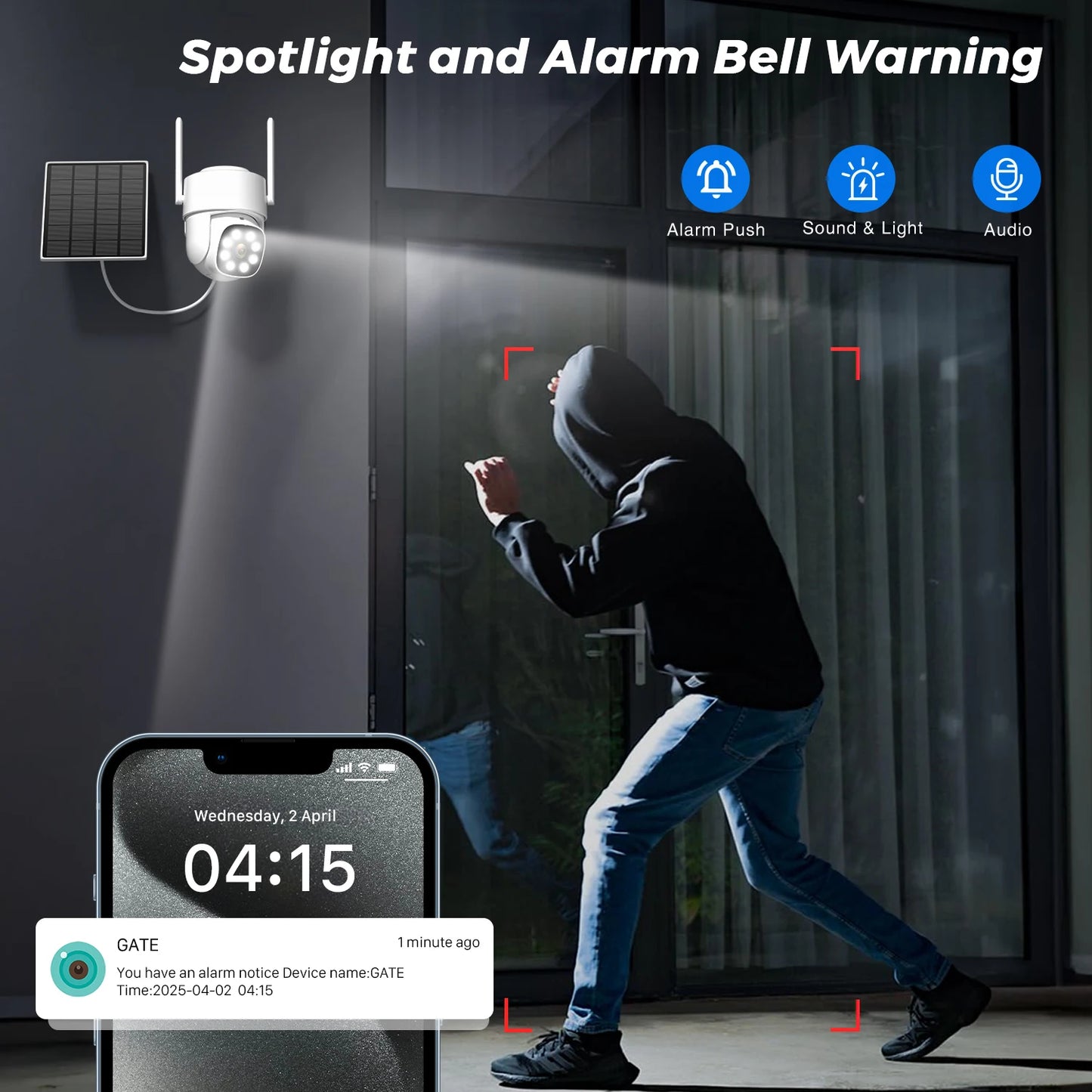 Cámara solar BESDER 4G con tarjeta SIM, 4MP, AOV, grabación de vídeo 24/7, batería de 9000mAh, detección humana, cámara IP de videovigilancia iCSee