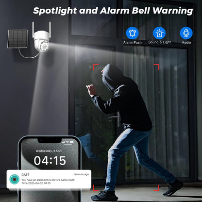 Cámara solar BESDER 4G con tarjeta SIM, 4MP, AOV, grabación de vídeo 24/7, batería de 9000mAh, detección humana, cámara IP de videovigilancia iCSee