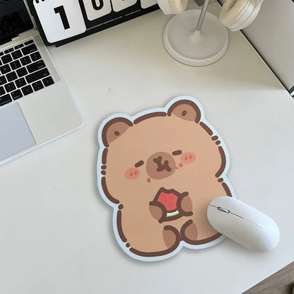 Alfombrilla de ratón antideslizante con diseño de carpincho - Alfombrilla de escritorio antideslizante para teclado y ratón de juegos - Accesorios para ordenadores portátiles