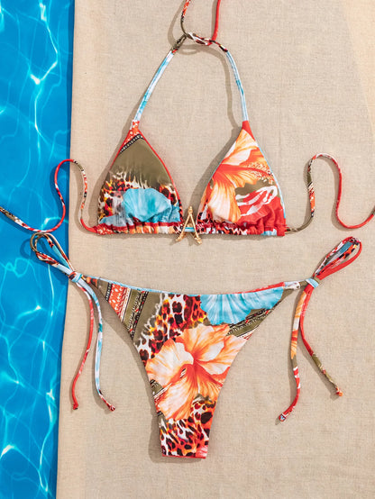 Conjunto de bikini para mujer, novedad de 2025, con tiras laterales ajustables, traje de baño de alta gama, sexy, de dos piezas, para playa, de verano, push up.