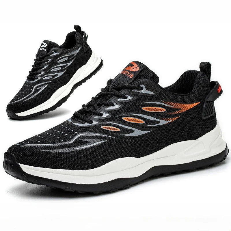 Bota de seguridad para hombre y mujer, resistente a impactos y pinchazos, con suela de goma ligera, forro interior cómodo y protección antisalpicaduras.