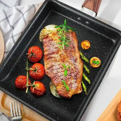 Sartén cuadrada de fondo plano para cocinar huevos, mini sartén antiadherente para freír, sartén para desayuno, rollos de huevo, huevos fritos