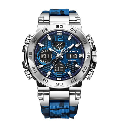 Reloj militar digital LIGE para hombre, resistente al agua hasta 50 m, LED, de cuarzo, deportivo, grande, Masculino