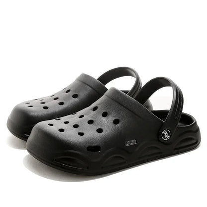 Zapatos de verano para hombre, para exteriores, con tacón medio cubierto, para jardín, playa, tipo zueco, transpirables, de material EVA, sandalias cómodas.