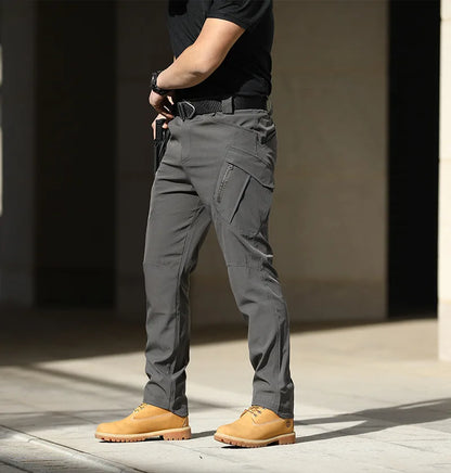 Pantalones tácticos militares urbanos para hombre, estilo cargo, con múltiples bolsillos, impermeables, resistentes al desgaste, ideales para entrenamiento informal.