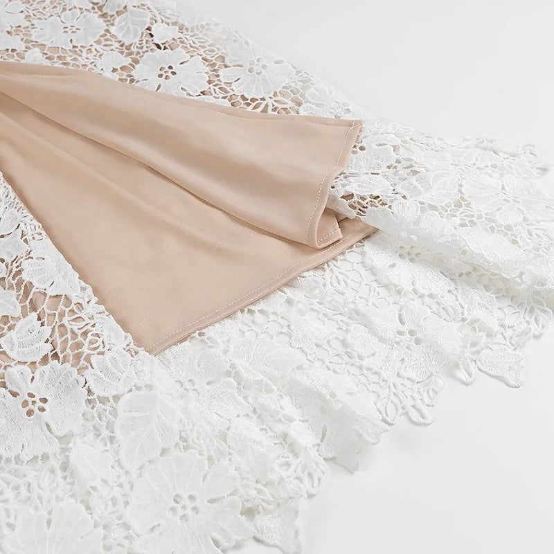 Vestido largo de encaje MUJER para mujer, con corsé bordado, estilo midi, sexy, sin espalda, ideal para fiestas.