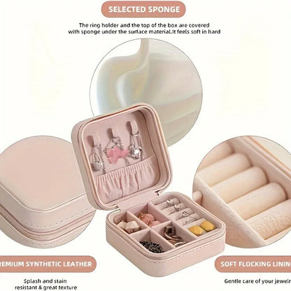 Un organizador portátil para cajas de viaje para joyas, bolsas de almacenamiento, anillos, aretes, collares y pulseras: el regalo perfecto para mujeres.