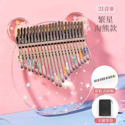 HLURU Kalimba 17, piano de pulgar de 21 teclas, cristal acrílico, Kalimba 17, piano de dedo de 21 teclas para principiantes y niños, instrumento de teclado