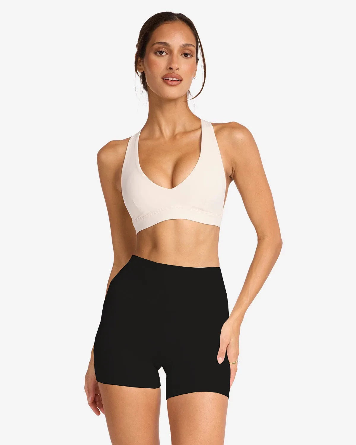 Conjunto de yoga de dos piezas para mujer PMWRUN. Incluye shorts y ropa deportiva para gimnasio.