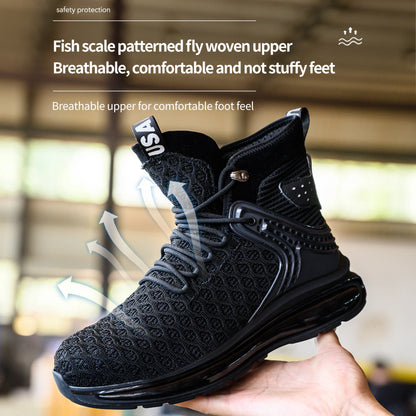 Botas de trabajo de seguridad para hombre con puntera de acero, nuevas, antiaplastamiento y antipinchazos. Calzado antideslizante para hombre, modelos para las cuatro estaciones.