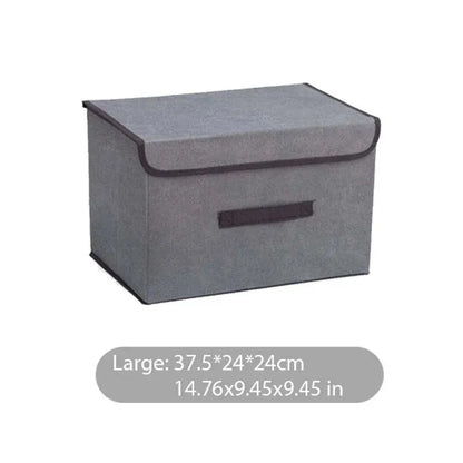 Caja de almacenamiento plegable de tela no tejida gris para artículos del hogar, ropa interior, calcetines y juguetes para niños, organizador de cosméticos.