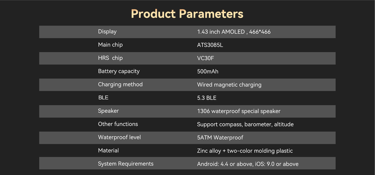 Nuevo reloj inteligente para exteriores para hombre, batería de larga duración de 500 mAh, pantalla AMOLED, resistente al agua hasta 5 ATM, monitor de ritmo cardíaco, GPS, reloj inteligente militar.