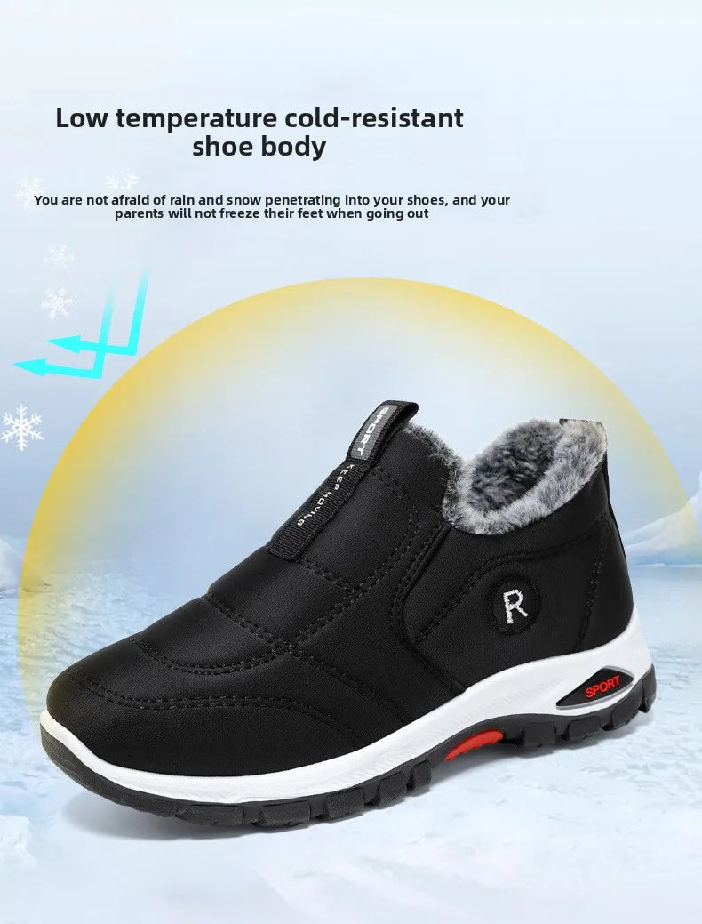 Zapatillas de deporte para hombre, botines de nieve de algodón cálido, zapatos casuales, zapatos de diseñador, botas de nieve impermeables, envío gratuito.