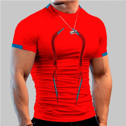 Nueva camiseta deportiva de verano para hombre, transpirable, de secado rápido, para gimnasio y correr.