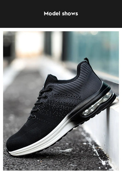 Zapatos de trabajo de protección anti-aplastamiento para hombres y mujeres, zapatos indestructibles anti-perforación, zapatos de trabajo con amortiguación de aire, zapatos de seguridad con puntera de acero para hombre.