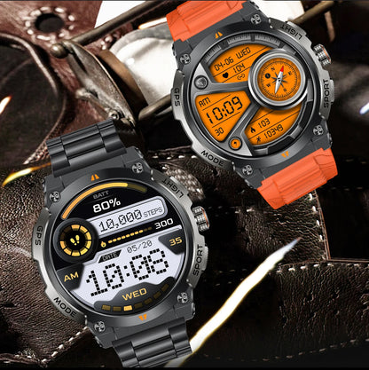 LIGE - Nuevo reloj inteligente con GPS para hombre, llamadas Bluetooth, batería grande de 400 mAh, pantalla AMOLED de 1,43 pulgadas, voz IA, IP68, resistente al agua