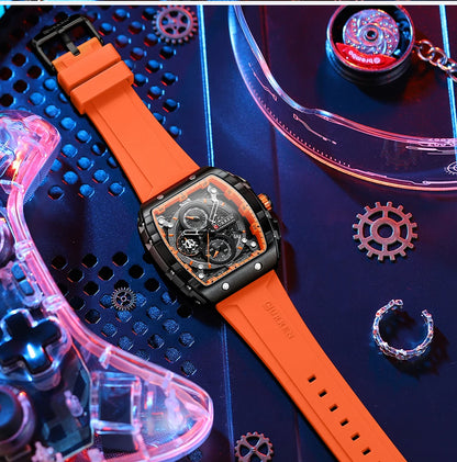 Relojes CURREN de primera marca para hombre, reloj de pulsera de cuarzo cuadrado de lujo, reloj cronógrafo luminoso resistente al agua para hombre, reloj con fecha