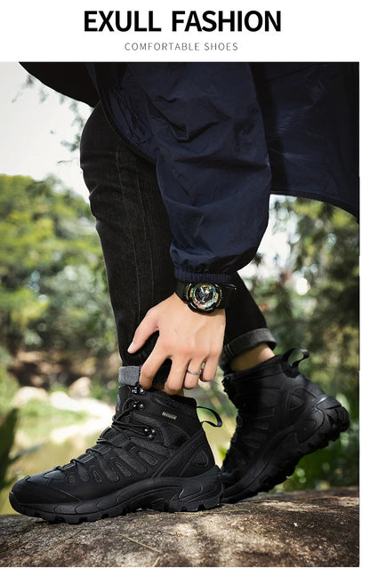 Botas de senderismo para hombre, botas tácticas de combate para el desierto, zapatos de invierno para hombre, botines de desierto para hombre, zapatos de seguridad para el trabajo, talla grande 39-46