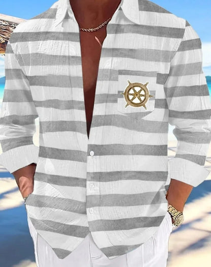 Camisa hawaiana informal para hombre, nueva camisa de verano con estampado 3D azul marino, camisa informal de manga corta, ropa transpirable para hombre