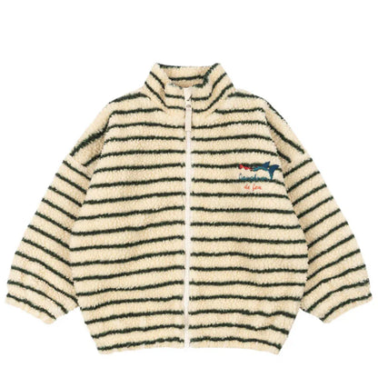 Chaqueta para niños, otoño 2025, nueva moda con estampado Ks, ropa de algodón para niñas y niños, abrigo cálido de lana de cordero gruesa, ropa para niños