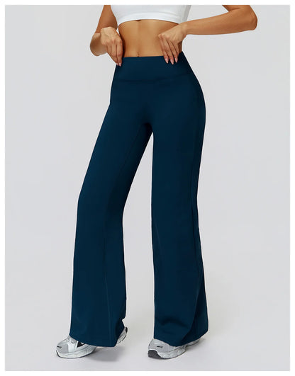 Women High Waist Wide Leg Pants Leggings Fitness Bell-bottoms Yoga Flared Leggings Push Up Gym Workout Flared Pants Sportswear