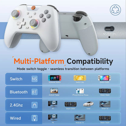 Mando inalámbrico EasySMX X05 con Bluetooth, adaptador y cable para PC, teléfono, Switch y Steam Gamer, efecto Hall.